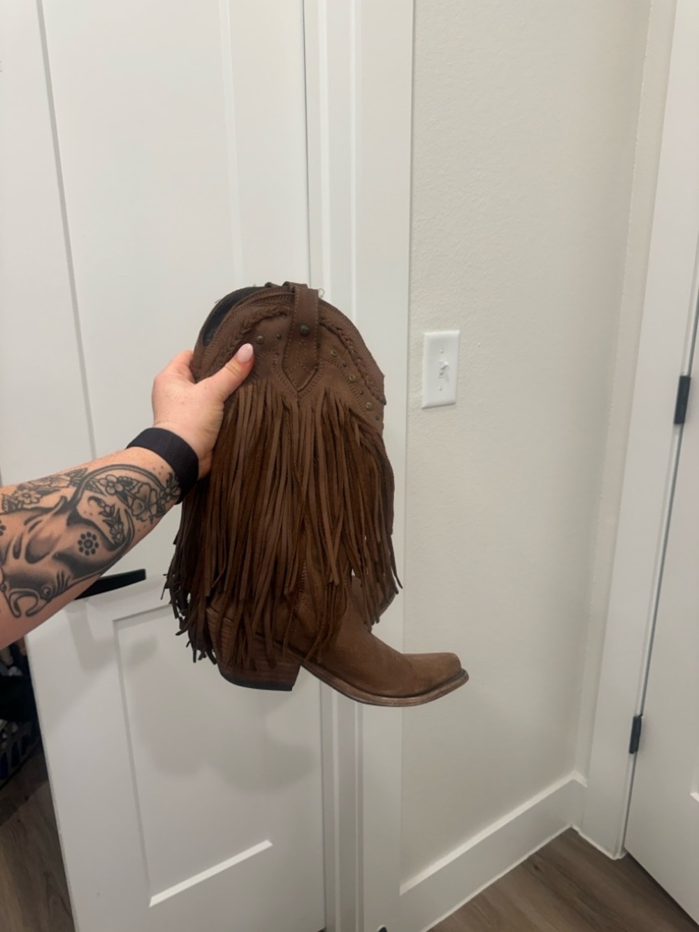 Liberty Black Brown Fringe Western Cowgirl Boots - Picture 2 of 4
